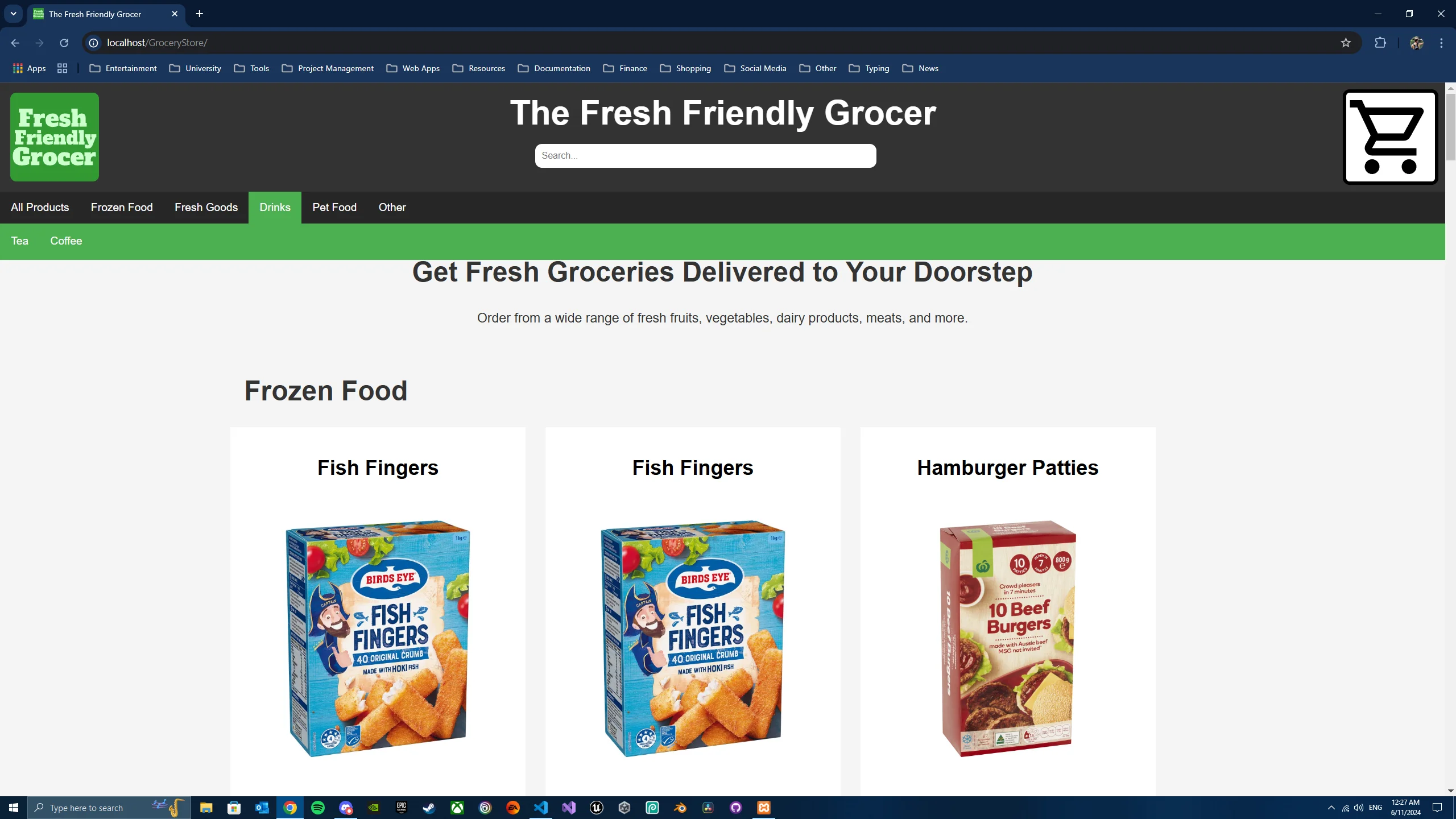 Online Grocery Store project screenshot